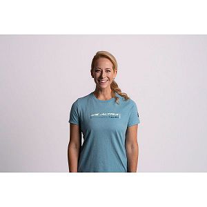 Altra Classic Short Sleeve T-skjorter Dame Outlet Norge, Støvet Teal | Norge-4907256